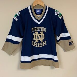 Vintage Notre Dame Fighting Irish Starter Jersey Men Small Medium Hockey College
